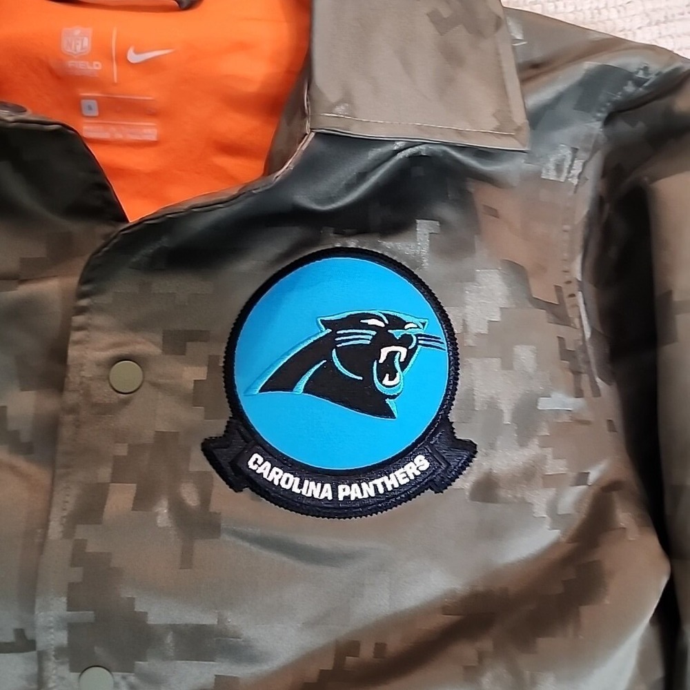 Nike Carolina Panthers Camo Jacket S On Field Apparel Standard Fit Snap Button - Picture 4 of 10